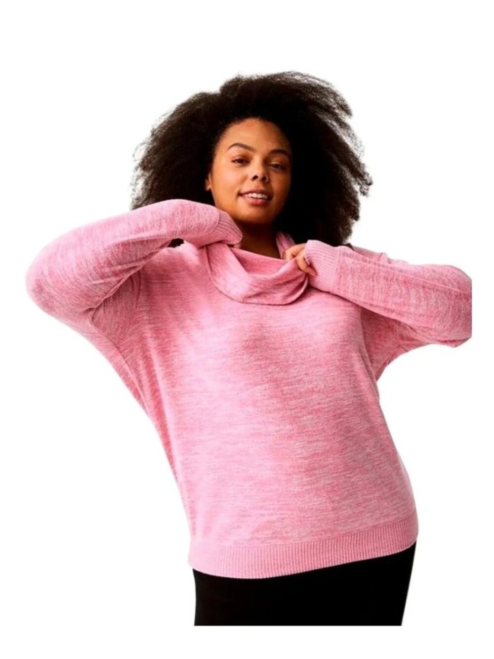 Torrid Super Soft Cowl Neck Tunic Sweatshirt Wild Rose Pink Size 6 6X plus